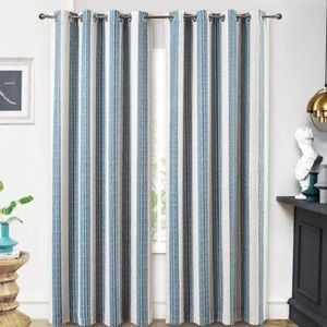 2 panels - 52 x 84” striped curtain panels